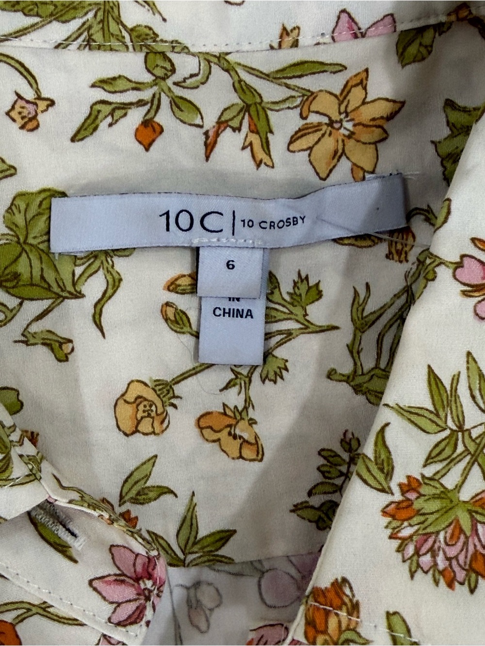 NWT Derek Lam 10 Crosby Buffy Utility Floral Midi Dress Puff Sleeve Size 6 - Picture 10 of 13